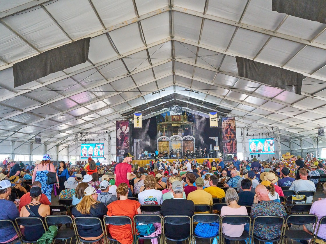 Blues Tent at Jazz Fest 2025 [Photo by Eli Mergel]